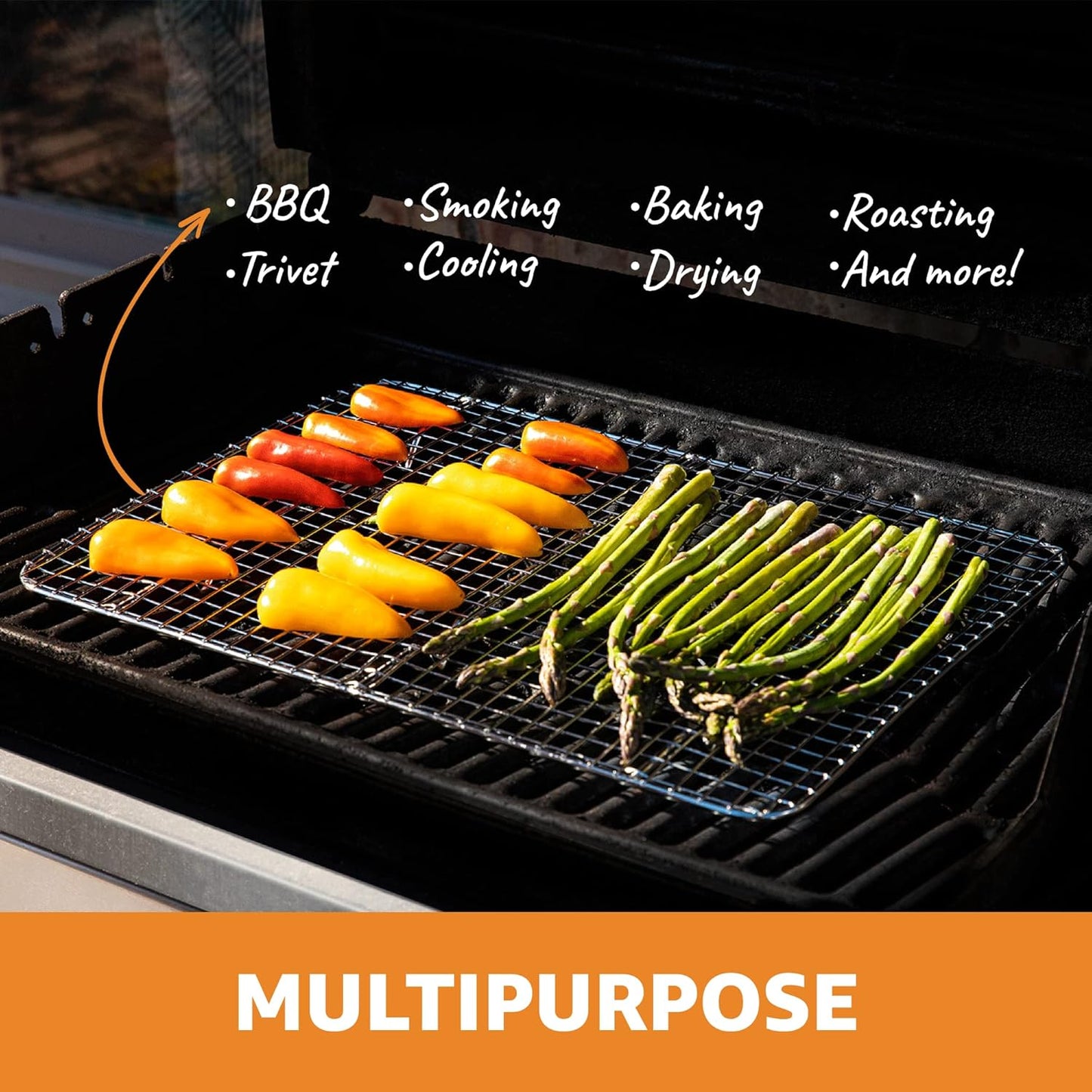 Prioritychef 18/8 Stainless Steel Cooling Rack, Heavy Duty Baking Rack for Oven Cooking, Fits Half Sheet Pan, Wire Rack for Cooking, 11.5" X 16.5" - 2 Pack