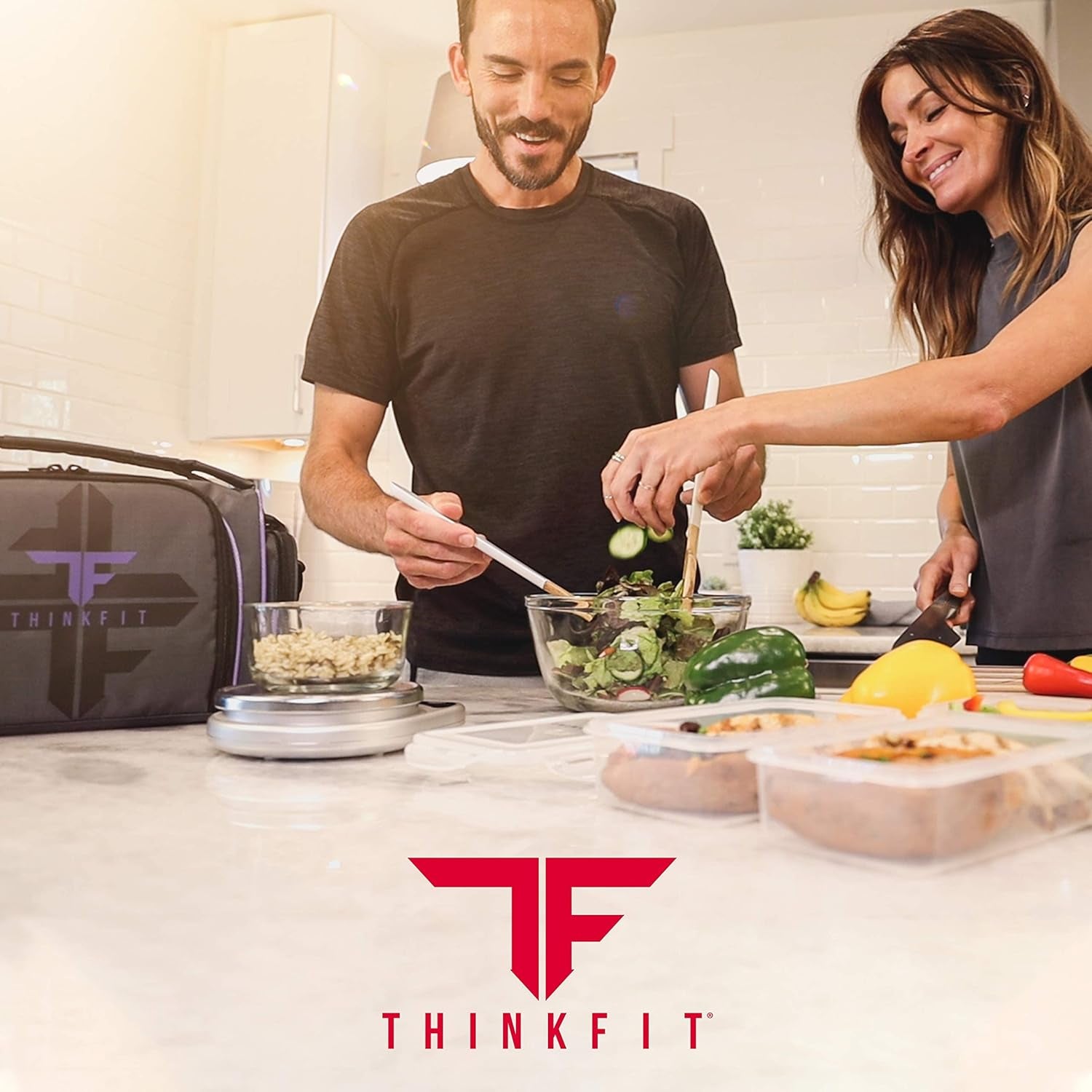 Insulated Meal Prep Lunch Box with 6 Containers, 2 Ice Packs, Purple | Leak-Proof Bpa-Free Containers, Shaker Cup, Pill Organizer, Microwave and Freezer Safe, for Work and Gym,