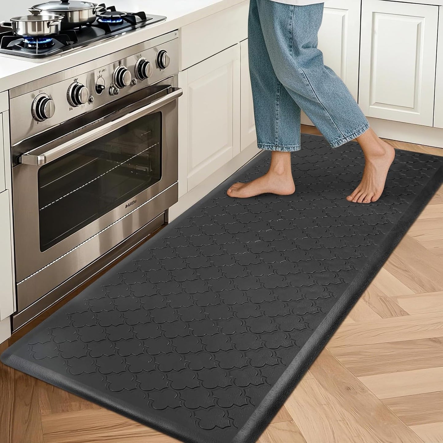 anti Fatigue Kitchen Mats for Floor 20"X60", Cushioned Standing Mat | Non Slip Waterproof Kitchen Runner Rug, Heavy Duty Padded Foam Comfort Mat Floor Carpet for Standing Desk, Laundry, Sink