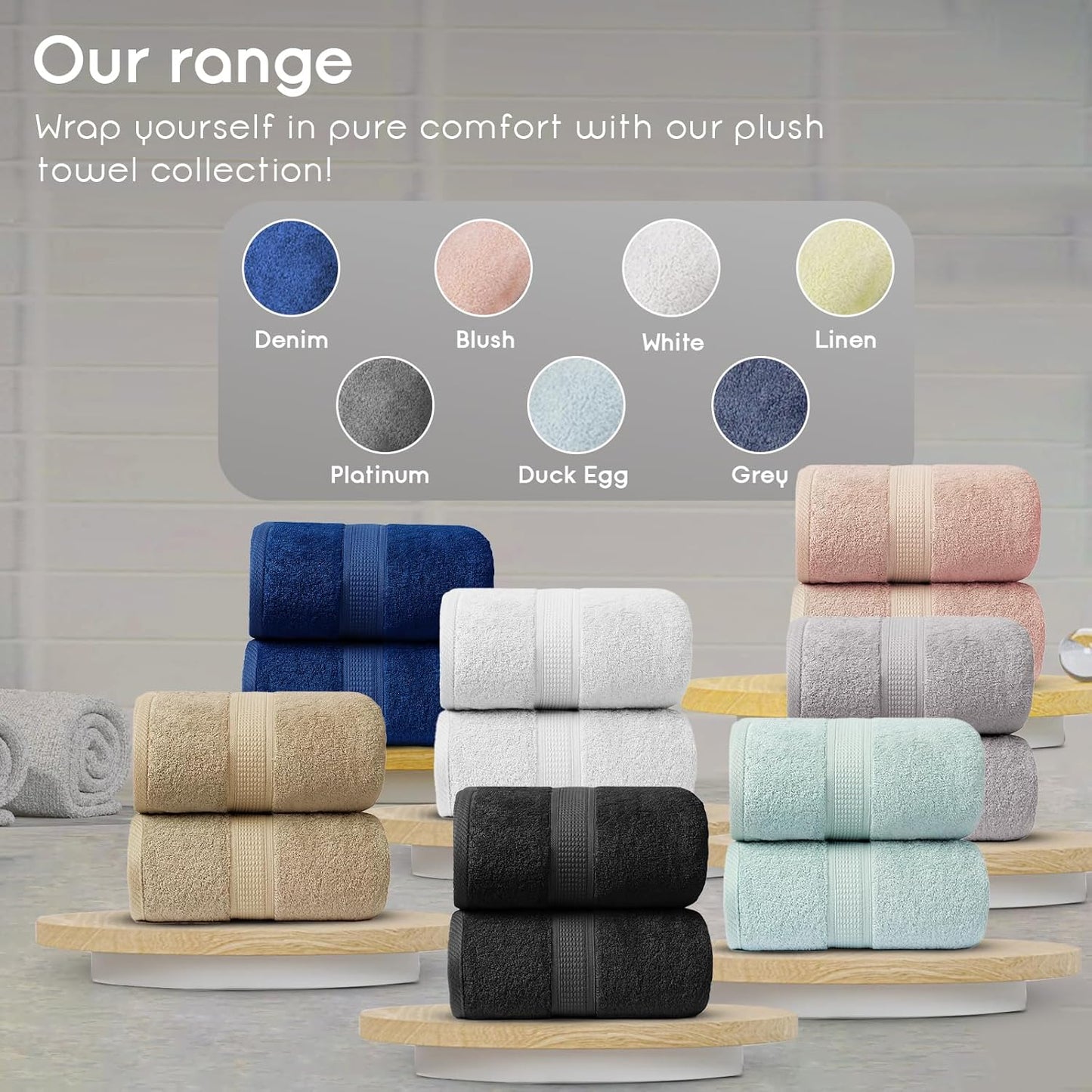 Premium Jumbo Bath Towels Pack of 2, Beach Towel, Extra-Large Bath Sheets, 100% Cotton, Super Soft, Highly Absorbent, Quick Dry, Durable, Great Value, Perfect for Home & Bathroom - Platinum