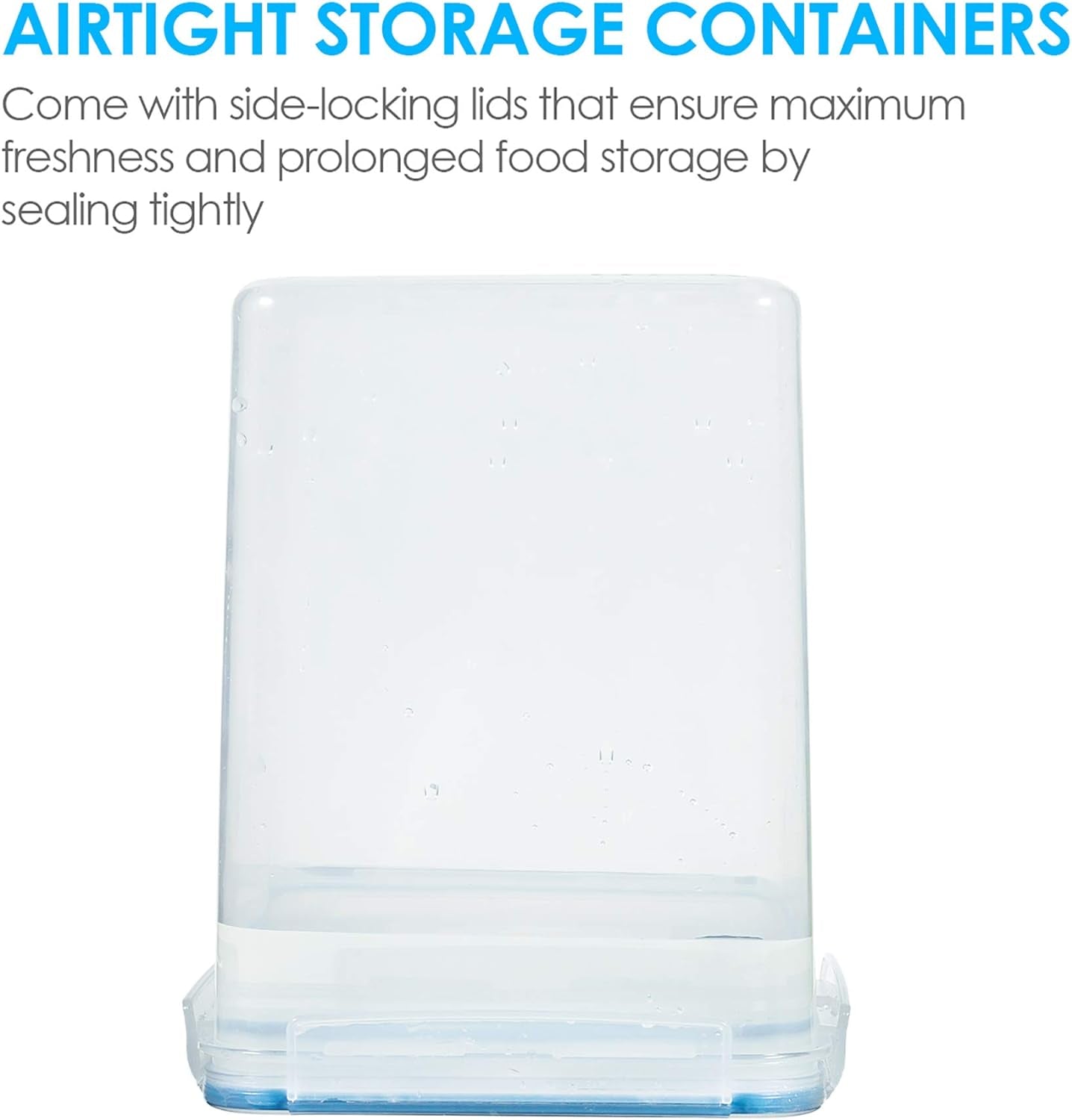 5.2L Flour Sugar Storage Containers, 4 PCS, Blue | Airtight Seal, Multiple Sizes, BPA Free, Food Grade Material, Dishwasher Safe (Not Lids), 4 Measuring Cups and 24 Labels